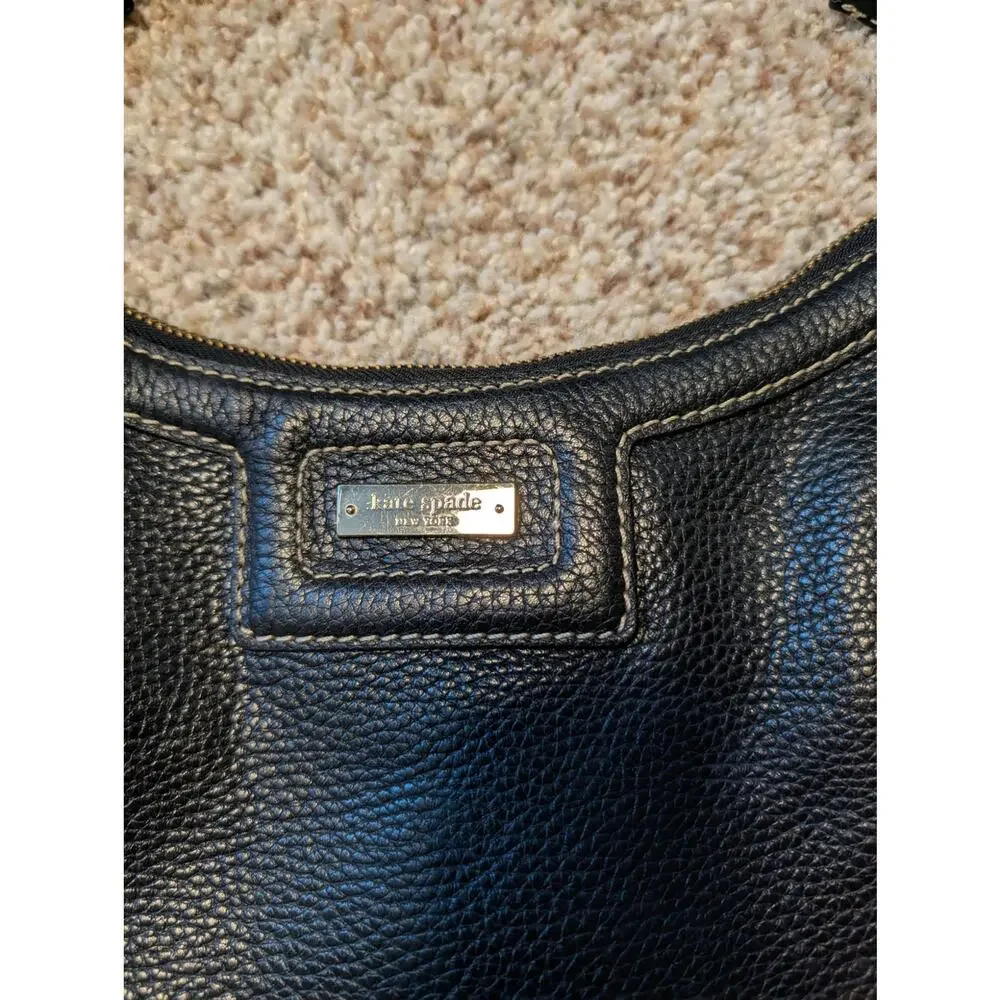Kate Spade New York Black Pebbled Leather Shoulder Hobo Bag Large Purse; vintage